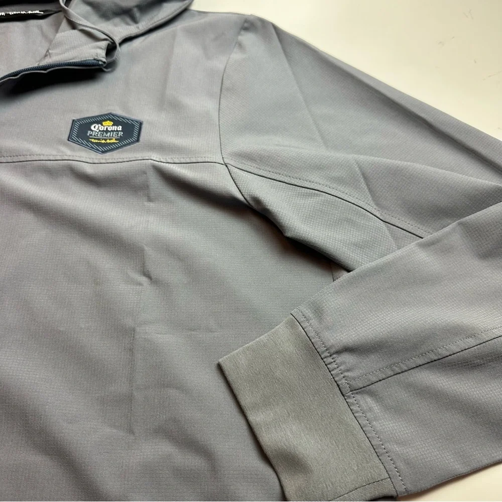 Corona Extra Promo Jacket |Gray Technical Windbreaker Hoodie ·Gorpcore Dad Style